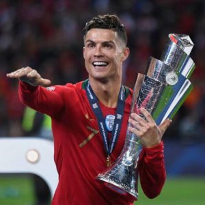 Ronaldo with trophy